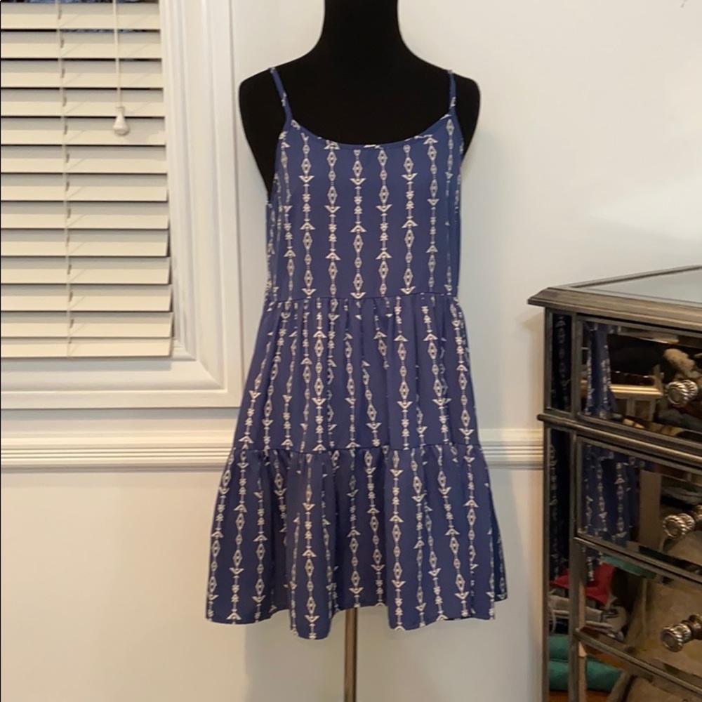 blue and white sundress